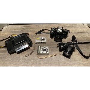 Lot of 5 Digital Cameras Canon Sony Kodak Nikon (UNTESTED + PARTS ONLY)